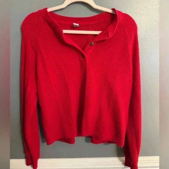 Old Navy Tops - Old Navy Red Waffle Shirt